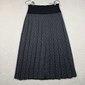 Tuzzi Pleated Midi Skirt EU 38 Black Blue Geometric Accordion Pleat A-Line